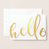 Carte Dorée Bonjour Gold Foil Script (Devant avec enveloppe)