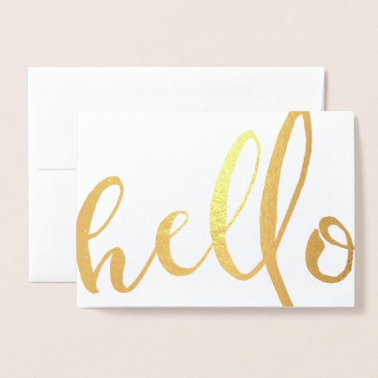 Carte Dorée Bonjour Gold Foil Script (Devant avec enveloppe)