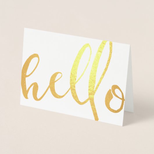 Carte Dorée Bonjour Gold Foil Script (Devant)