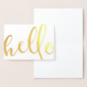 Carte Dorée Bonjour Gold Foil Script (Affichage)