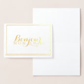 Carte Dorée Bonjour Mon Ami Français (Affichage)