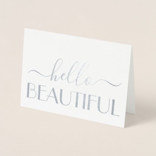 Carte Dorée Bonjour Simple Belle Écriture Moderne Note Pliée (Devant)