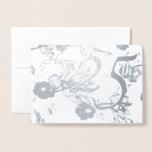 Carte Dorée Bonne 25ème anniversaire Mariage d'argent Foil Car (Devant avec enveloppe)