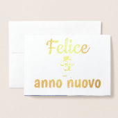Carte Dorée Bonne année - en italien (Devant avec enveloppe)