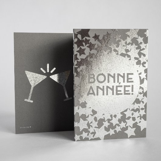 Carte Dorée Bonne Année - French New Year