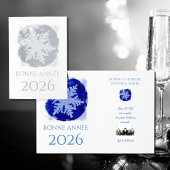Carte Dorée Bonne Annee - snowflake - 2026  silver 
