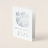 Carte Dorée Bonne Annee - snowflake - 2026  silver  (Devant)