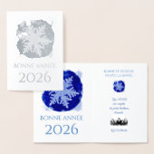 Carte Dorée Bonne Annee - snowflake - 2026  silver  (Affichage)