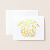 Carte Dorée Bonne Chute, tous ! | Véritable huile (Devant avec enveloppe)