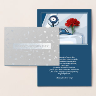 Carte Dorée Bonne fête des médecins. Red Carnation Luxe