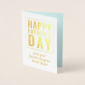 Carte Dorée Bonne Fête des pères Photo de Favorite Faughty (Devant)