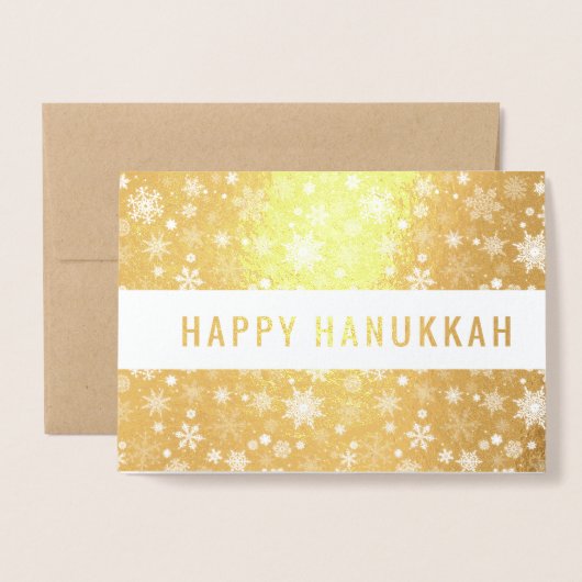Carte Dorée Bonne Hanoukka (Devant avec enveloppe)