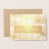 Carte Dorée Bonne Hanoukka (Devant avec enveloppe)