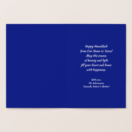 Carte Dorée Bonne Hanoukka. Luxe (Intérieur)