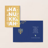 Carte Dorée Bonne Hanoukka Real Foil Card (Affichage)