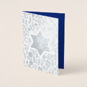 Carte Dorée Bonne Pâque. Étoile de David et Kiddush (Devant)