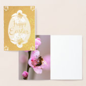 Carte Dorée Bonne Pâques à votre famille ! (Affichage)