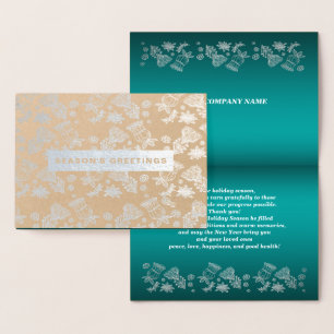 Carte Dorée Bonnes Fêtes. Le luxe de Noël réel