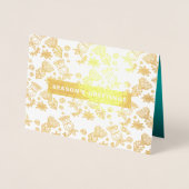 Carte Dorée Bonnes Fêtes. Le luxe de Noël réel (Devant)