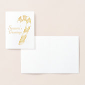 Carte Dorée Bonnes Fêtes Sucre de canne Noël Cookie (Affichage)