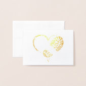 Carte Dorée bouchon coeur feuille d'or (Devant avec enveloppe)