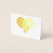 Carte Dorée bouchon coeur feuille d'or (Devant)