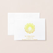 Carte Dorée Bouddha Fleur Mandala personnalisable (Devant avec enveloppe)