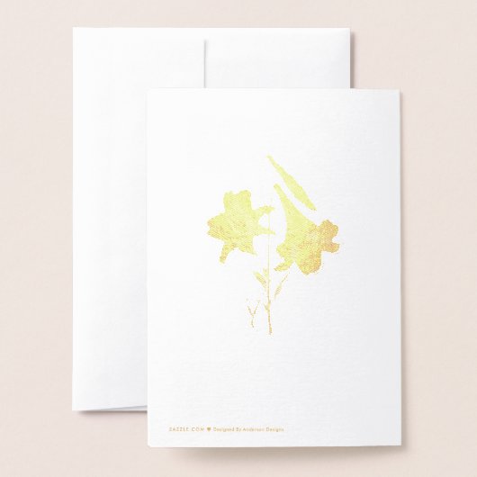 Carte Dorée Bouquet de Pâques Lily (Derrière avec enveloppe)