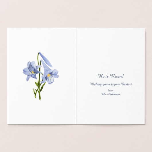 Carte Dorée Bouquet de Pâques Lily (Intérieur)