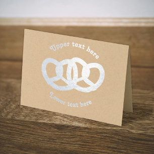 Carte Dorée Boutons de Pretzel enmêlés - texte de votre choix