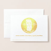 Carte Dorée Branche de cône de pin sur bois (Derrière avec enveloppe)