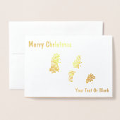 Carte Dorée Branche de pommes de pin sur bois (Devant avec enveloppe)