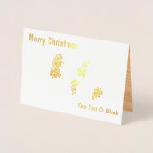 Carte Dorée Branche de pommes de pin sur bois (Devant)