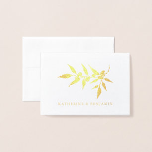 Carte Dorée Branche d'olive Gold File Mariage