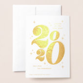 Carte Dorée Bravo à la nouvelle année audacieuse typographie 2 (Derrière avec enveloppe)