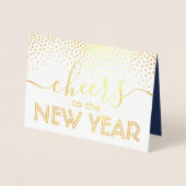 Carte Dorée Bravo au nouvel an élégant Confetti Marine or (Devant)
