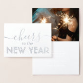 Carte Dorée Bravo pour le Nouvel An Photo simple Script modern (Affichage)