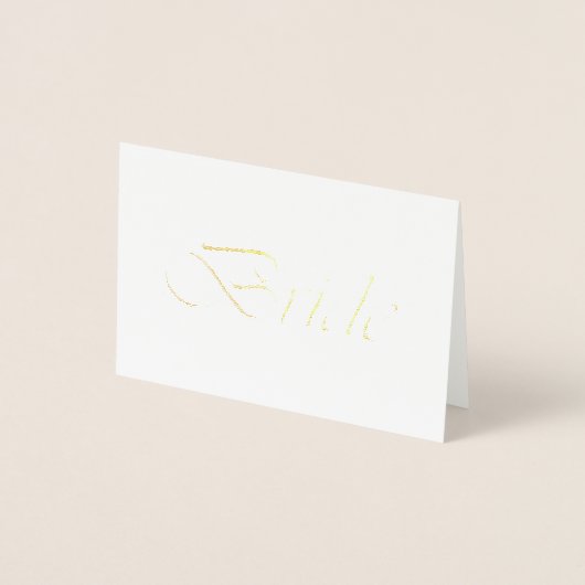 Carte Dorée Bride Elegant or script Réservé Mariage (Devant)
