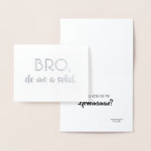 Carte Dorée Bro - Drôle Groomsman Bro Proposition (Affichage)