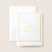 Carte Dorée Brosse courbée Script I Merci personnalisé Or (Derrière avec enveloppe)