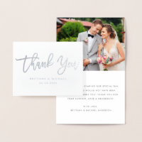 Brosse Script Merci Note de photo de mariage argen