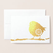 Carte Dorée Bruant unique Toutes les occasions Personnalisé Ré (Devant avec enveloppe)