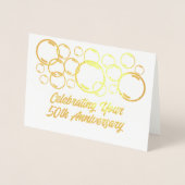 Carte Dorée Bulles de célébration du 50e anniversaire (Devant)