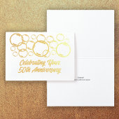 Carte Dorée Bulles de célébration du 50e anniversaire