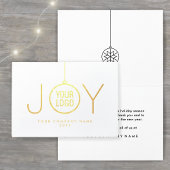 Carte Dorée Business Logo JOIE Noël Ornement Chic Holiday