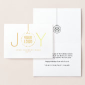 Carte Dorée Business Logo JOIE Noël Ornement Chic Holiday (Affichage)