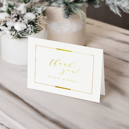 Carte Dorée Cadre Elegance Gold Simple Moderne Mariage classiq