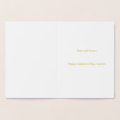 Carte Dorée Cage d'oiseaux et Coeurs Saint-Valentin (Intérieur)