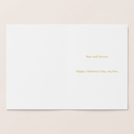 Carte Dorée Cage d'oiseaux et Coeurs Saint-Valentin (Intérieur)