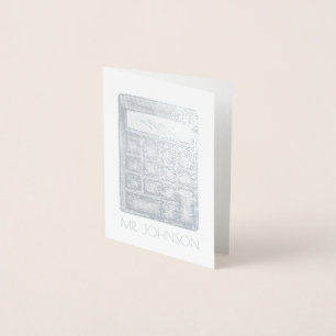 Carte Dorée Calculatrice personnalisée Math Enseignant Cadeau 